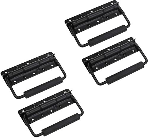 tintoke 4Stück Gefedert Kistengriff, Klappgriff Edelstahl Hardware Boxen Gefedert Kistengriff 100mm Tragegriffe,Metall Griffe, Mit Frühling, für Lautsprecherboxen Toolbox Tür Werkzeug Boxen
