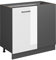 Vicco Eckunterschrank R-Line, Weiß Hochglanz/Anthrazit, 86 cm ohne Arbeitsplatte