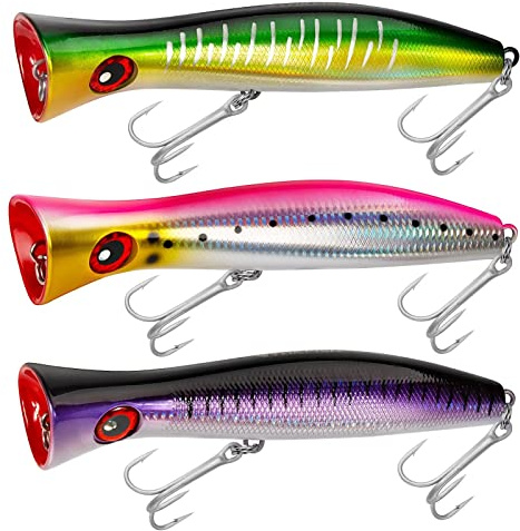 THKFISH Topwater Fishing Lures GT Popper Lures Saltwater Popper Lures Floating Fishing Lures Tuna Popper Lures with 3X Strong Hook Surf Fishing 1pc / 3pcs