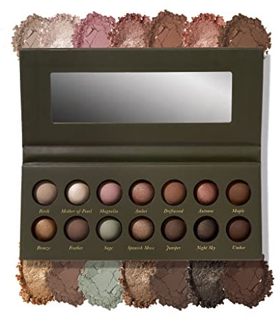 LAURA GELLER NEW YORK The Delectables Earthy Essentials Lidschatten-Palette für gebackene Lidschatten, 14 pigmentierte Lidschatten, mischbar, natürlicher Look