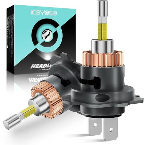 KOYOSO H7 LED Lampadine 100W: 20000LM 6500K 360° Fari Bianco 600% Super Brillante Abbaglianti e Anabbaglianti Kit Sostituzione Alogena per 12V Auto