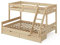 VitaliSpa Etagenbett Everest, Naturholz, 140x200 / 90x200 cm mit Schubladen