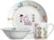 LEONARDO HOME Bambini Avventura Kinder Geschirr-Set 3-teilig - Kinder-Geschirr aus Porzellan - Spülmaschinenfest, mikrowellengeeignet - 3er Set Schale, Tasse und Teller mit Motiv Dino, 022805