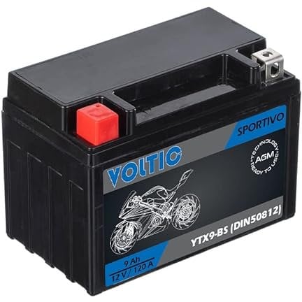 Voltima Sportivo AGM YTX9-BS Motorradbatterie 9Ah 12V (DIN 50812)