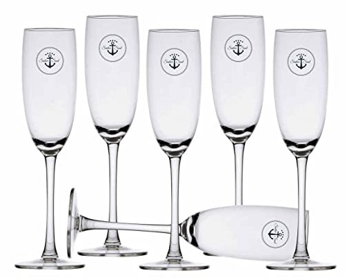 Marine Business Ecozen - Set di 6 bicchieri da spumante infrangibili, Sailor Soul
