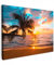 MuchoWow© Impressions sur Toile 40x30 cm Deco Tableau Murale Decoration Salon Peinture Tableaux Chambre Toiles Maison Palmier - Coucher de soleil - Horizon - Plage - Mer - Tropical