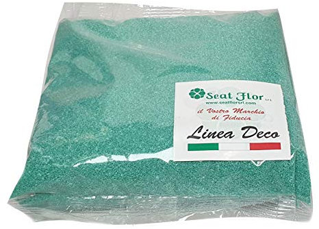 Seat Flor SRL® Sabbia Colorata, Sabbia per Decorazione vasi 0,5 mm Sacchetto da 1kg ca. (25 Colori Disponibili) (Tiffany)