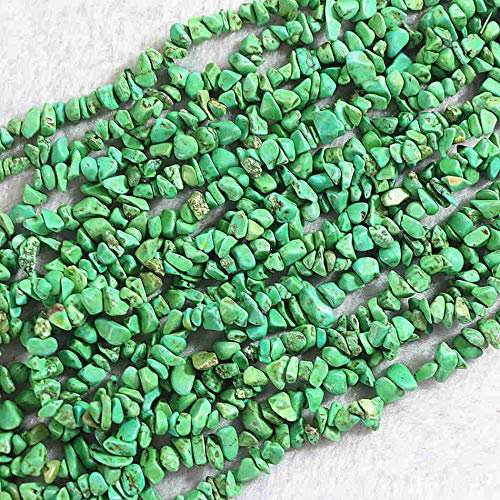 AZOOB Grüner Calait-Türkis-Stein, unregelmäßiger Kies, 5–7 mm, lose Perlen for DIY-Schmuck, 88,9 cm, B545 ERTEYIN