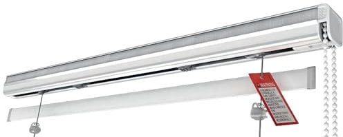 Binario Tenda a Pacchetto 5 Calate con Cassone in Alluminio, Montaggio a Soffitto o Parete Personalizzabile, Bastone Binario per Tende a Pacchetto Moderne, Steccate o in Tessuto (260 CM)