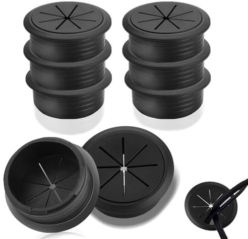 SWTYExt 60mm Kabeldurchführung Schreibtisch 6 Stück Kabeldurchlass Schwarz Tisch Kabeldurchführung Kunststoff Kabeldurchlass Schreibtisch für Schreibtisch Schule Büro Zuhause Organisiert Kabel