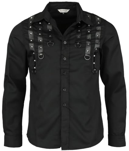 Banned Alternative Andras Shirt Männer Langarmhemd schwarz