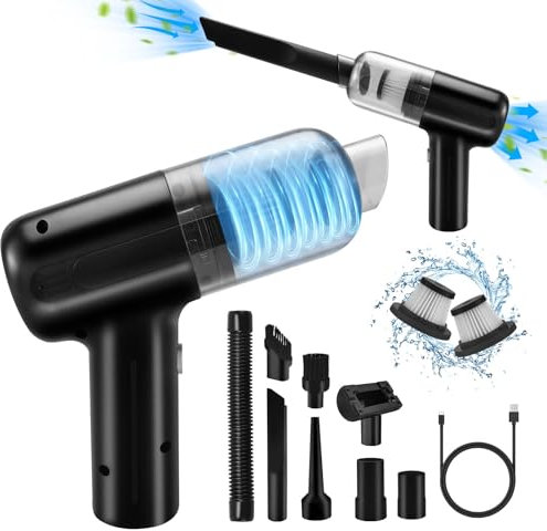 CNMTCCO Handstaubsauger Auto Kabellos Handstaubsauger 9000Pa 120W Type-C Wiederaufladbarer tragbarer Nass- und Trockensauger Geeignet für die Autoreinigung, Tierhaare und Möbelreinigung