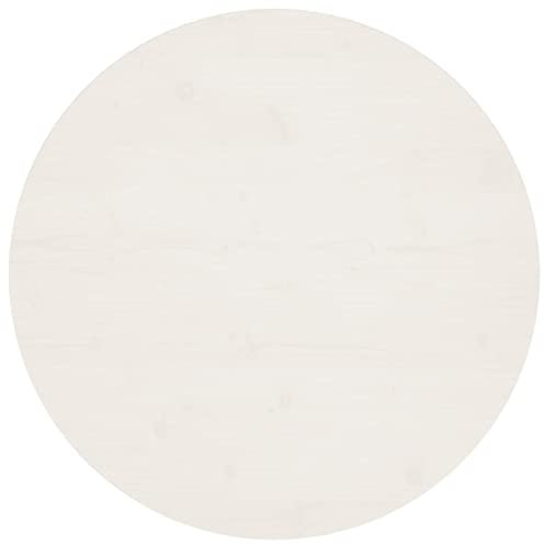 Iiaky Tischplatte Weiß Ø80x2,5 cm Massivholz Kiefer Holzplatte Tischplatte Wetterfest Tischplatte Holz Tischplatte Wetterfest Tischplatte