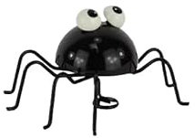 Holzwurm Dekofigur Käfer Biene Katze Maus Schnecke Kuh, Eule aus Metall mit Magnetfuß, Gartenfigur, Metallfigur, Blechfigur (Spinne)