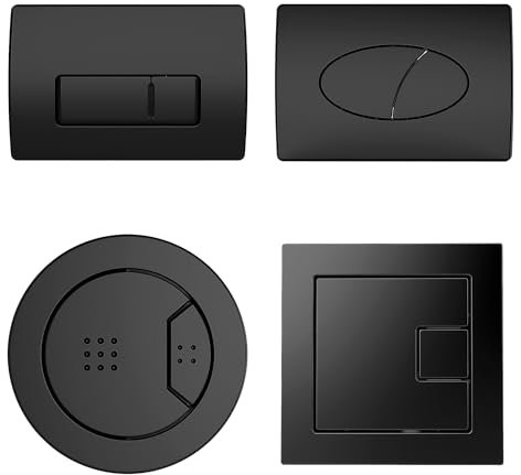 Matt Black Dual Flush Plate – Sleek Design Air-Assisted System Universal Fit Durable Easy Installation Eco-Friendly Water-Saving (Oval)