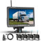 Kit di quattro telecamere posteriori 1080P HD senza fili, monitor LCD da 7 pollici con 4 telecamere di backup per rimorchi camper camion auto bus, linee guida, IP68, visione notturna, 12V-36V