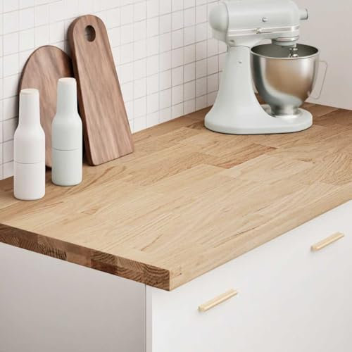 Genérico Encimera de Cocina Rectangular Madera Maciza Roble,Tableros para mesas-4009005