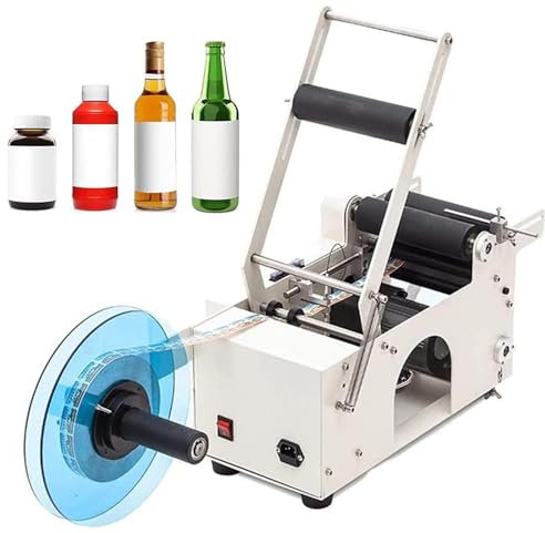 XSDAJSD Etichettatrice semiautomatica per Bottiglie Rotonde, etichettatrice Regolabile,