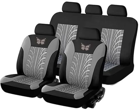 VALKEM Auto Sitzbezüge für Smart Forfour 2004 2005 2006 2007, wasserdichte rutschfeste Autositzbezüge Set, Schonbezug Vordersitze & Rücksitz, Kratzfest Atmungsaktiv,A Grey