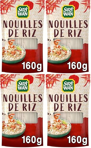 SUZI WAN Nouilles de riz 4 min 160g (Lot de 4)