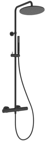 Ideal Standard Ceratherm T25 M Duschsystem, Wassersparende Brause (8 l/min bei 3 bar) mit Verbrühschutz und Thermostatfunktion – Schwarz Matt (315x505.5x1117 mm)
