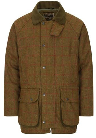WALKER AND HAWKES - Men's Derby Tweed Barlaston Shooting Jacket - Red Stripe - S