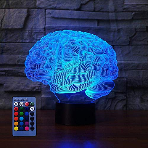3D Gehirn Lampe USB-Kabel Fernbedienung 7/16 Farben Amazing Optical Illusion 3D wachsen LED Lampe Formen Kinder Schlafzimmer Nacht Licht für Kinder Schlafzimmer Geburtstagsgeschenke Geschenk