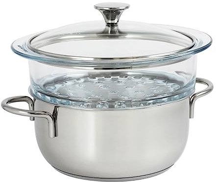 Cristel Cwsf20Ecvv Ensemble Faitout 20 Cm Master Fixe Av Verre + Ecvv20 Sans Couv