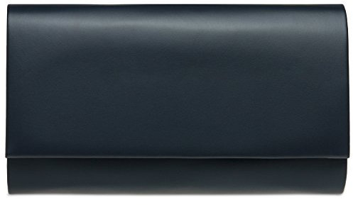 Caspar TA412 Damen große Metallic Clutch Tasche Abendtasche, Farbe:dunkelblau, Größe:One Size