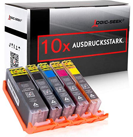 Logic-Seek 10x XXL Tintenpatrone kompatibel für PGI580 CLI580 Multipack für Canon Pixma TR8550 TS705 TS6350 TS8350 TS9150 TS9550