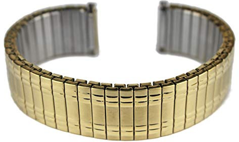 Swift Gift Gold Expanding Stretch Watch Strap Bracelet Metal Stainless Steel Expander Band (15mm 16mm 17mm 18mm 19mm)