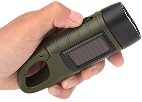 Torche de lampe-torche d'urgence de camping à LED rechargeable à manivelle à énergie solaire