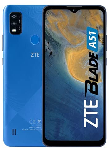 ZTE Blade A51 - Smartphone 6.52 HD + Screen, 13MP + 2MP Dual Camera, 2GB + 32GB Memory, Blue Color.