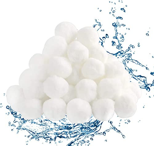 Boules de Filtre de Piscine 700g, Balles Filtrantes Réutilisables, Balles de Filtration au Lieu de 25 Kg de Sable Filtrant, Utilisées dans Les Piscines, Filtres à Sable, Filtration d'eau (Blanc)