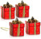 com-four® 4X Christbaumanhänger Geschenk - Weihnachtskugel Geschenkbox - Christbaumschmuck in Geschenk-Form für die Weihnachtsbaum-Dekoration - bruchfester Baumschmuck