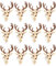 Zerodis 12Pcs Stickerei Stoffaufkleber, Hirschkopf Nähen Eisen auf Patches DIY Motiv Applique Patches für Kleidung Jeans Jacken Schuhe Bags