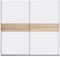 FORTE WINNER PLUS Schrank 220, Kleiderschrank Schwebetürenschrank Skandinavisch Schlafzimmer 2-türig Einlegeböden Kleiderstange, Weiß / Holzdekor: Sonoma Eiche, 220 cm breit x 210 cm hoch x 61 cm tief
