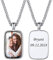 U7 Herren Foto Kette personalisiert Rechteck mit Bild Edelstahl Name Texte Gravur Anhänger Halskette Souvenir Andenken mit 55+5cm Weizenkette für Geburtstag Jahrestag