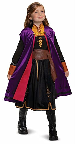 DISGUISE Costume Anna Viandante Frozen 2 Deluxe Bambina, Vestiti Carnevale Anna Di Frozen, Costumi Di Carnevale Per Bambini Taglia S
