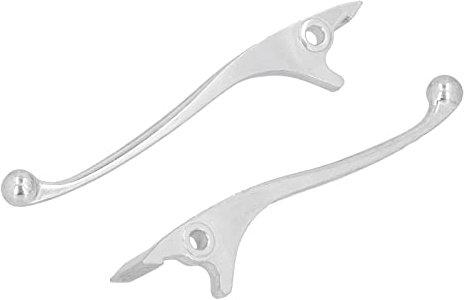 Akozon Bremsgriffe, 2Pcs 8mm/0.3in Montageloch Kupplungsgriffe Hebel Links Rechts Aluminiumlegierung Universal Zubehör für Roller Silber