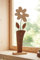 Holzdeko Blume aus Holz, 44 cm hoch, Dekosäule, Holzsäule, Frühlingsdeko