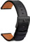 TStrap Leder Uhrenarmband 22mm - Weich Schwarz Quick Release Uhrenarmbänder Ersatz Schnellverschluss - Sport Uhrenarmband für Herren Damen - Smartwatches Armband Haspe Schließe - 18mm 19mm 20mm 21mm