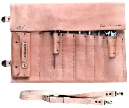 Borsa da Chef porta coltelli per cuoco in vera pelle borsa da lavoro per chef fatta a mano cuoio made in italy