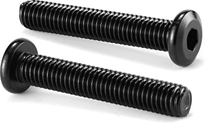 SG TZH Lot de 10 vis à tête plate hexagonale M8 x 45 mm en acier inoxydable 304 18-8, filetage complet, oxyde noir (avec clé hexagonale)