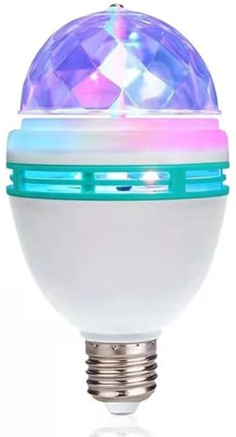 Agatige Bombilla De Discoteca E27, Luz Giratoria Lámpara De Luz De Fiesta RGB Giratoria Bombilla De Lu Estroboscópica Led Bombill De Discoteca De Cristal Adecuado Para El Hogar, Fiestas Y Bares