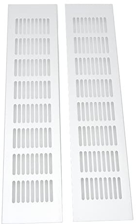 Air Vent Ventilation Grille, 2 Pcs Air Vent Ventilation Grille Aluminium Alloy Rectangular Vent Plate for Cabinet Shoe Cabinet Closet (80 * 350mm)