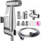 Handbrause Bidet Set, Doppelte Funktion Gebürstet Bidet Handbrause mit G1/2 T-Ventil und eine G3/8 Toilette Adapte Waschen Edelstahl Duschkopf Windel Dusche Tierbad