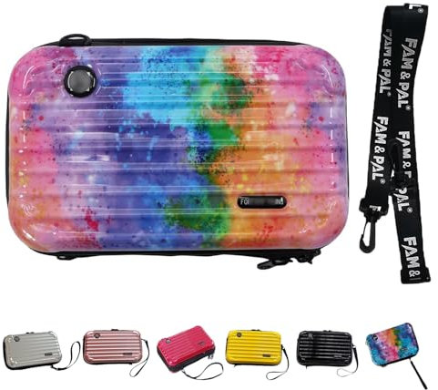 Mini Koffer Umhängehandtasche, Mini Koffertasche für Damen, PVC Hartschalen-Kosmetiktasche mit Schulter und Handschlaufen, Messenger Bag, Persönlichkeit Mode Reise Kleine Tasche