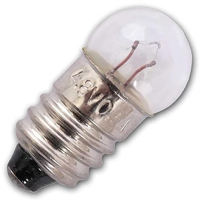 world-trading-net - E10 Universal Kugel-Glühlampe klar, 4,8V, 2,4W, 0,5A, warmweiß, mit traditionellen Glühdraht, Abstrahlwinkel 360°