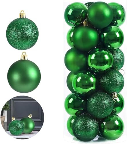 Weihnachtskugeln, Ornamente, hängende Kugeln für Weihnachtsbaum, Urlaub, Hochzeit, Party (grün)